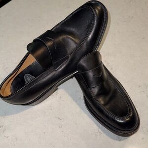 Men's Fratelli Peluso Barney's New York Black Leather Dress loafers Size 10